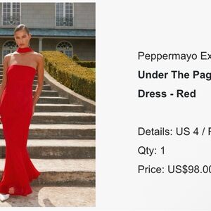 Peppermayo Scarlet Strapless Gown